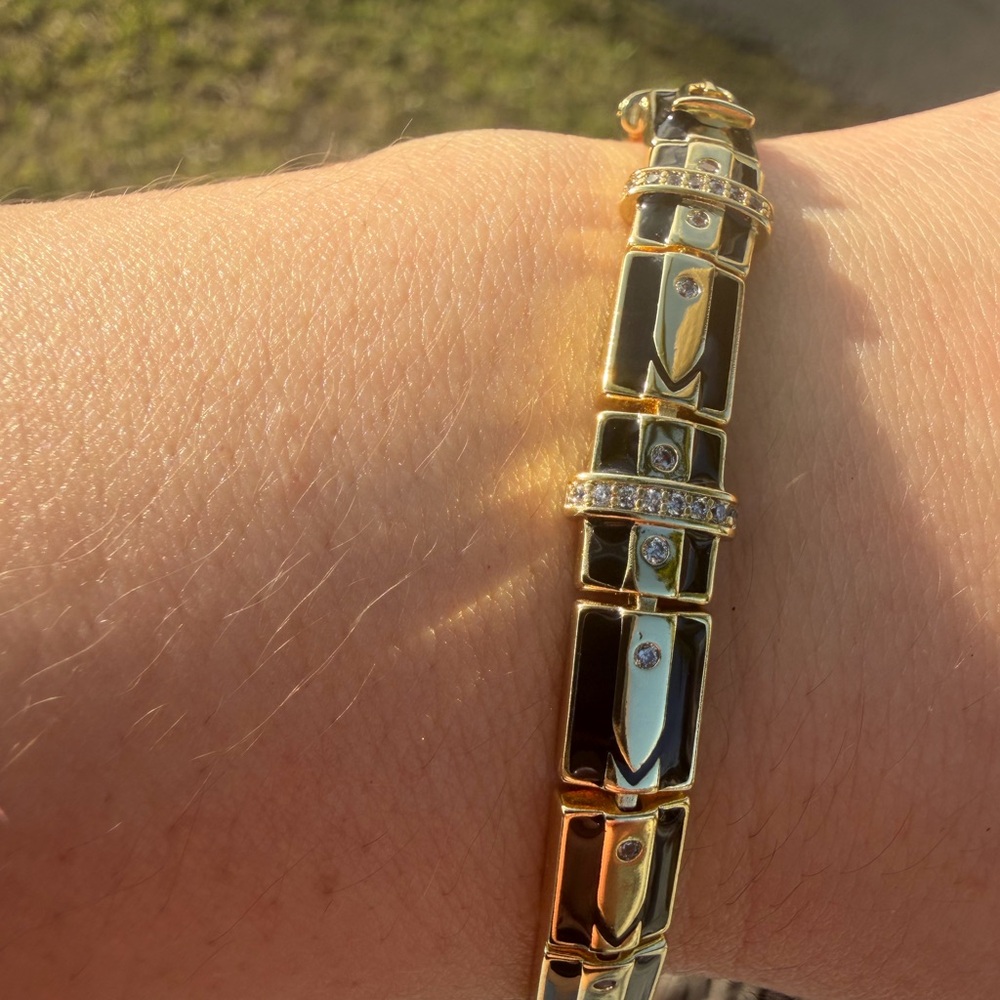 Art deco style gold plated bracelet
